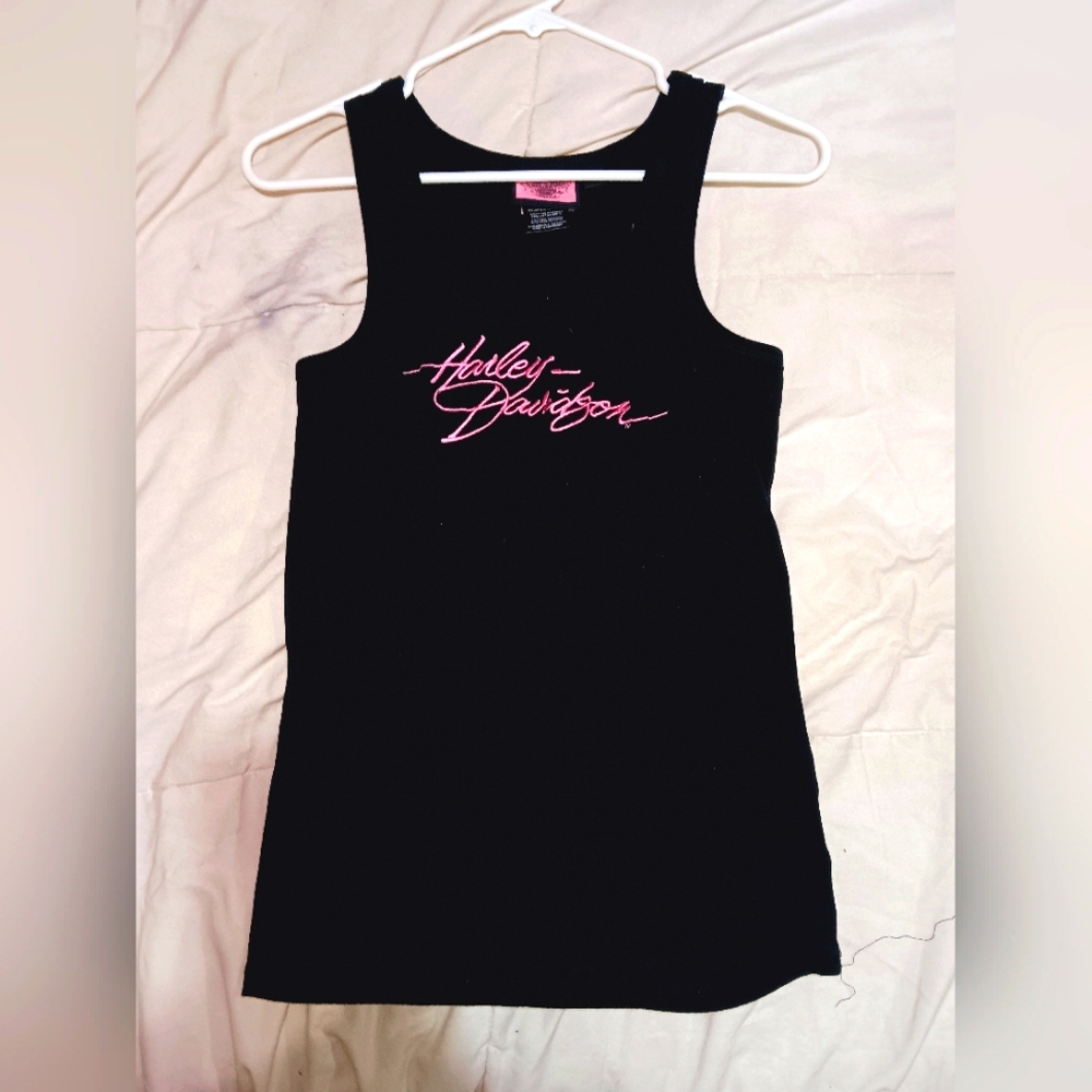 Black and pink Harley Davidson tank top